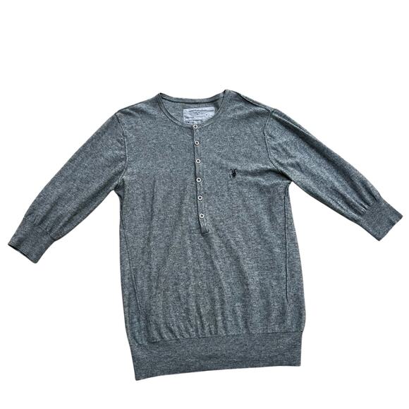 AllSaints Spitalfields Wool/Silk Blend Henley Sweater Top Sz M - Picture 2 of 5